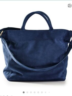 Mark & Graham Blue Suede Tote Bag